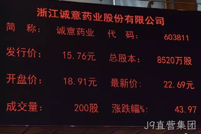 J9直营集团成功上市 J9直营集团成功上市